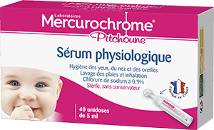 Mercurochrome, Sérum physiologique, 40 unidoses de 5 ml