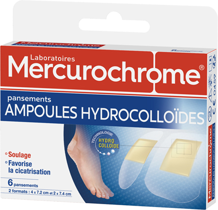 Mercurochrome, Pansements ampoules hydrocolloïdes