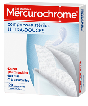 Mercurochrome Compresses Steriles Ultra Douces Mercurochrome