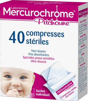 Mercurochrome Compresses Ultra Douces X40 Mercurochrome