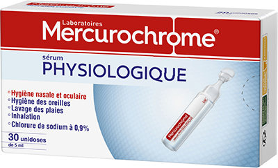Mercurochrome  Sérum physiologique, 30 unidoses de 5 ml