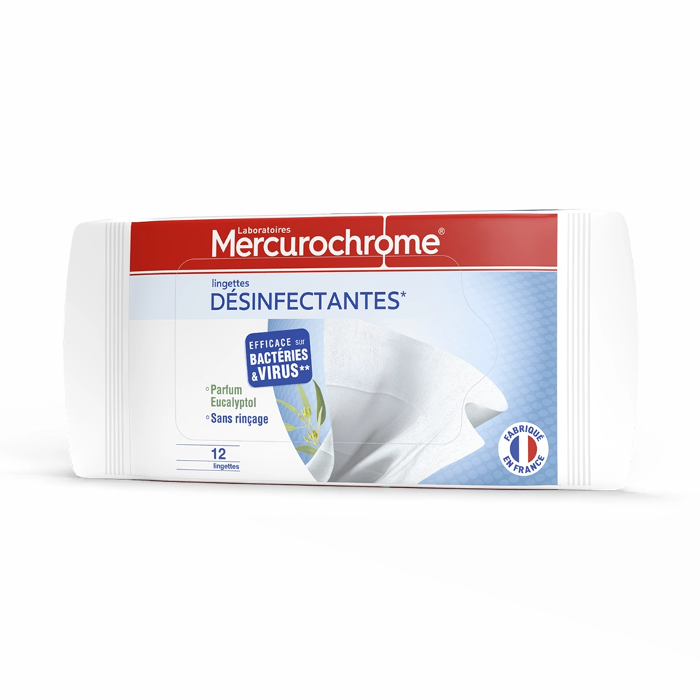 lingettes desinfectantes etui fraicheur 12 unites