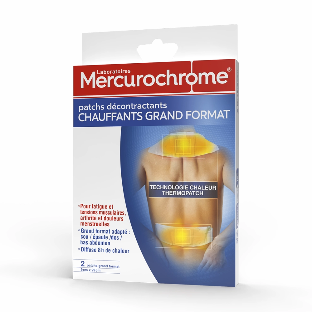 patchs decontractants chauffants grand format 2 unites