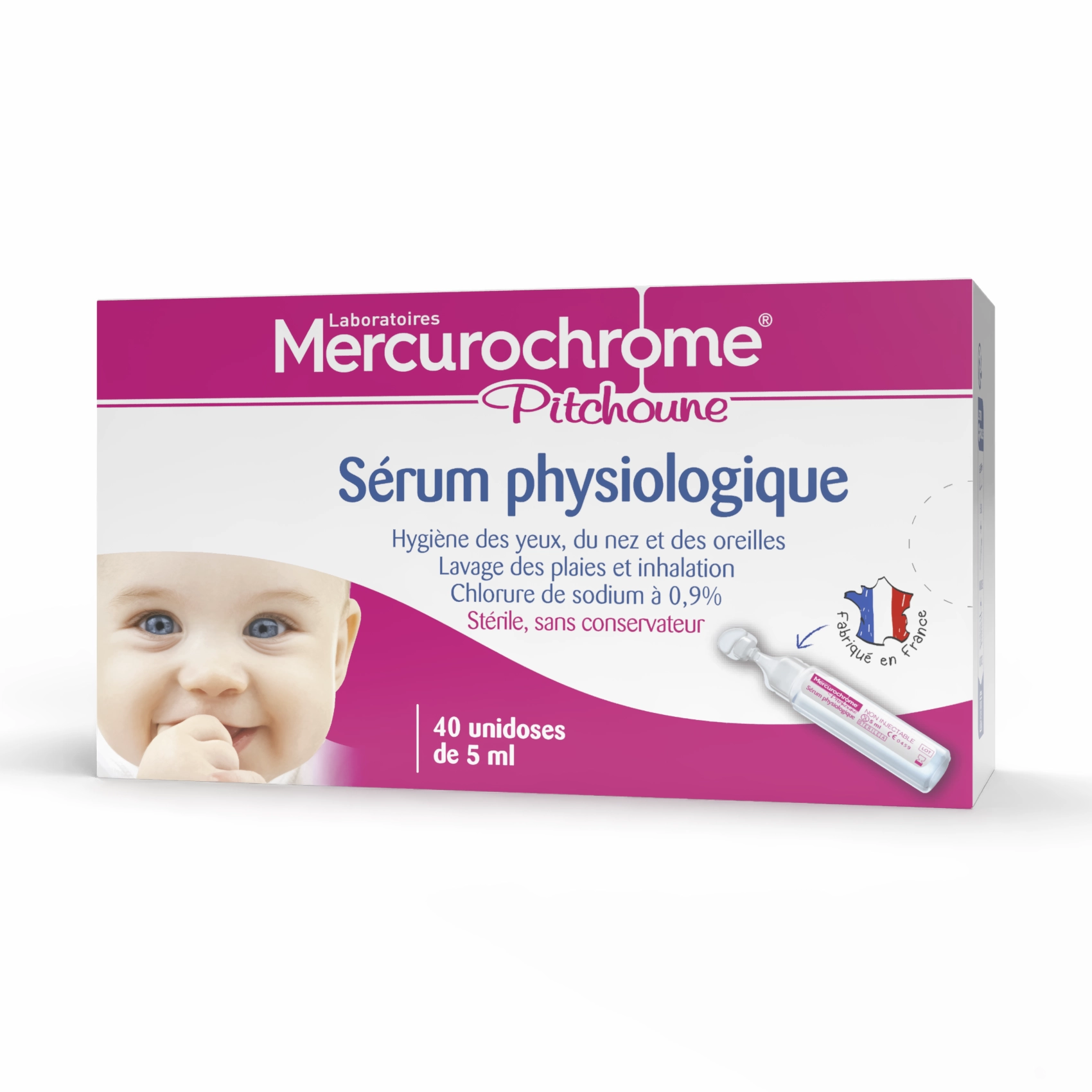serum physiologique 40 unidoses de 5 ml